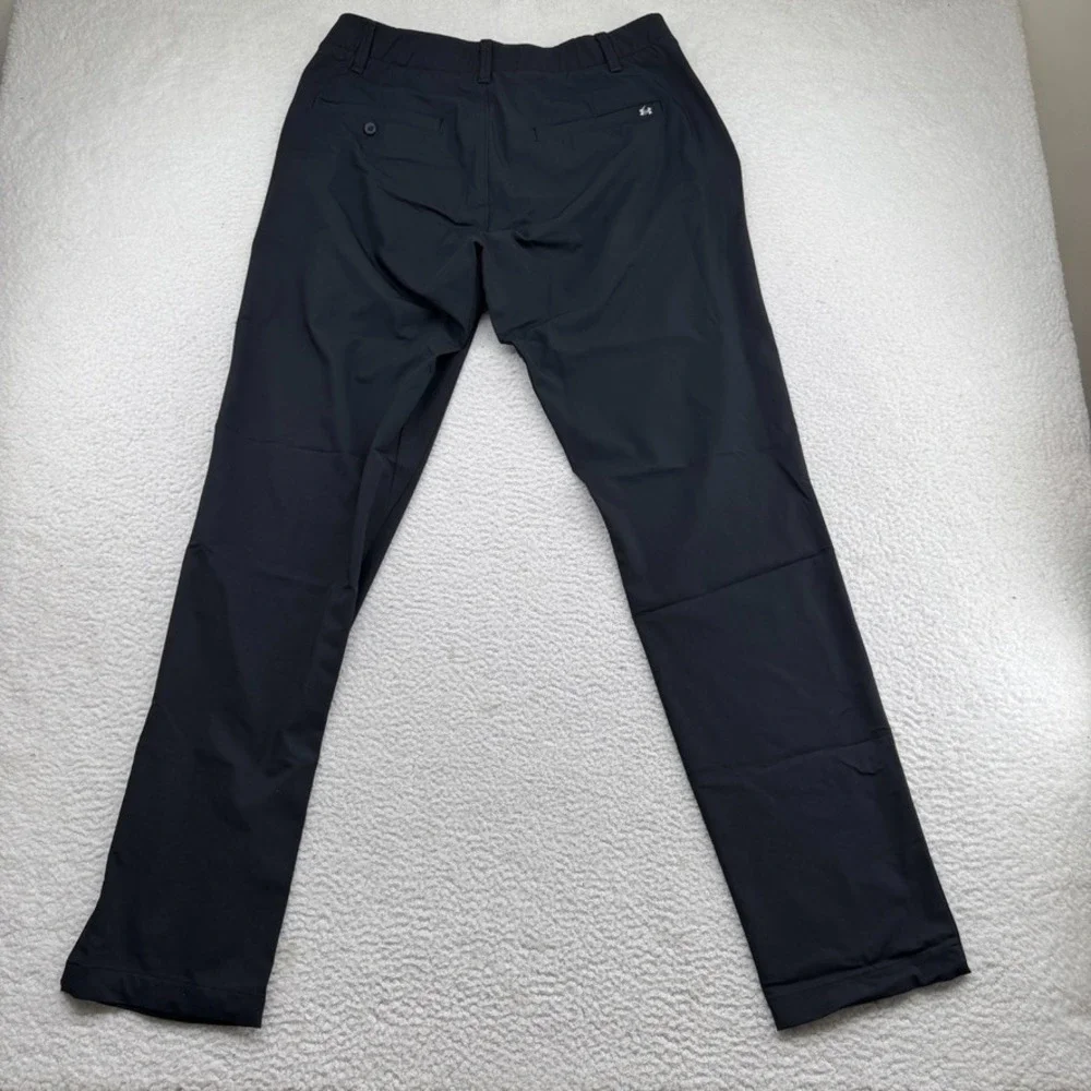Under Armour Golf Pants Mens 34x34 (Fits 34x32) Black Heatgear Stretch Tapered